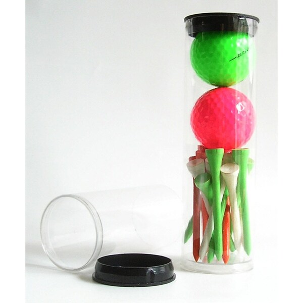 Visipak PermaSeal Pak-TW-1.750-0.012-PETG-CLEAR-5.750-STOCK-2 GOLF BALL TUBE W/TEE-FITS 2 BALLS-AND 2-1/8 853848 - main